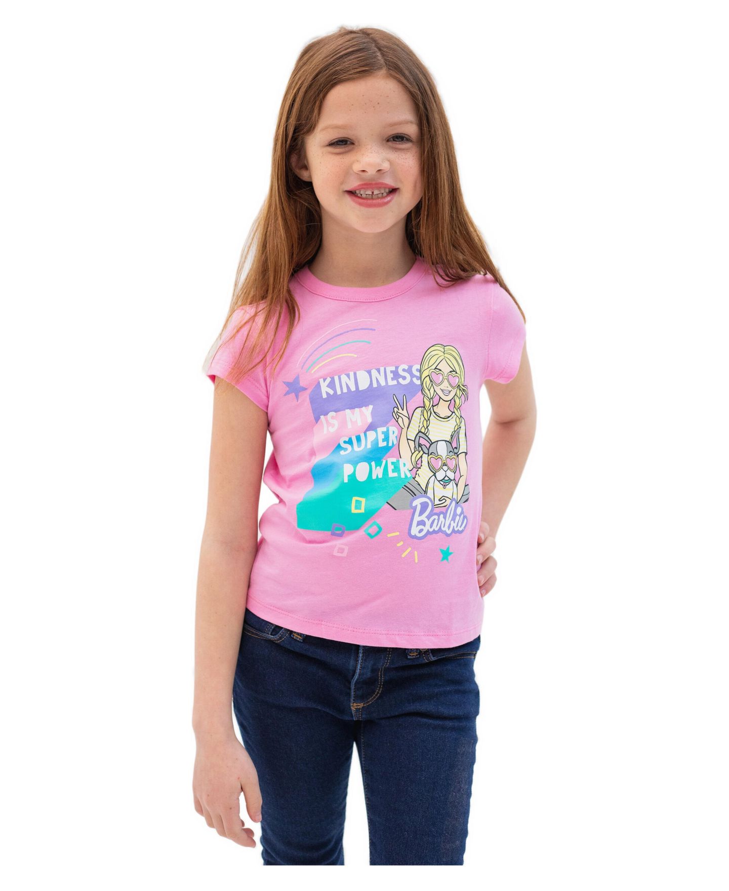 Футболки Barbie 2-Pack Short Sleeve для девочек-малышей, цвет: Розовая слоновая кость — фото 5