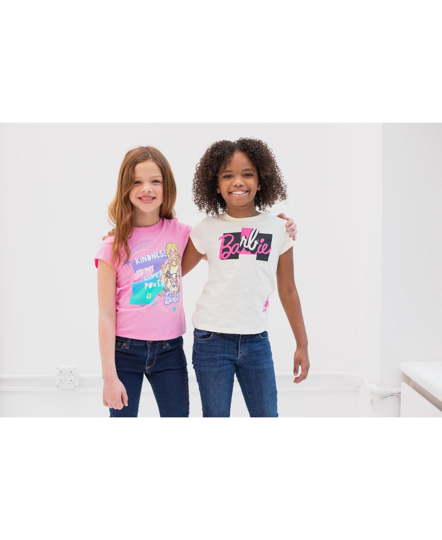 Футболки Barbie 2-Pack Short Sleeve для девочек-малышей, цвет: Розовая слоновая кость — фото 7