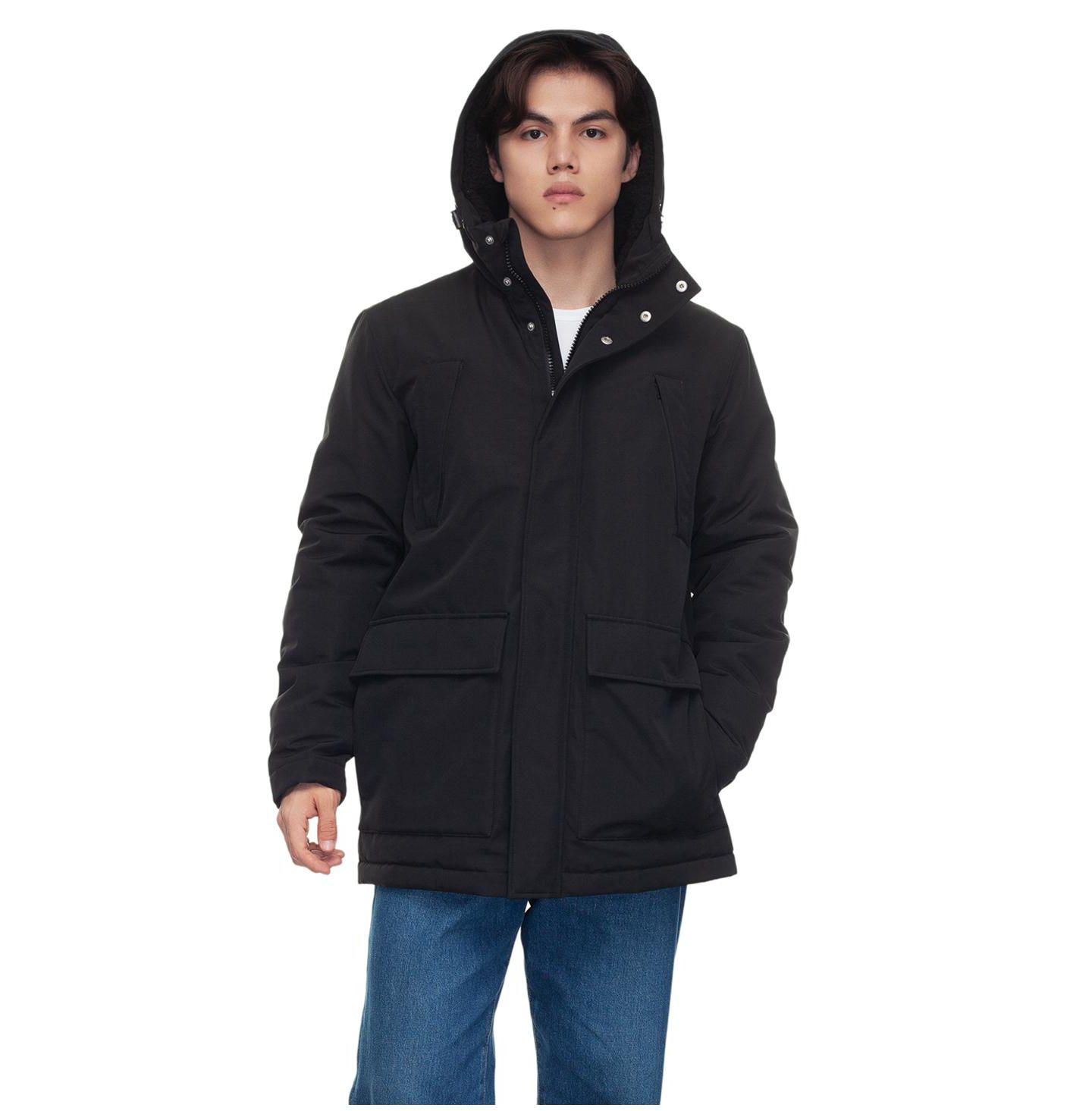 Мужская куртка Rokka&Rolla Ultimate Winter Parka with Fleece-Lined Hood, цвет: Чёрный — фото 4