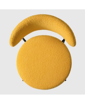 Mid-Century Modern Upholstered Sherpa Round Dining Chairs (Set of 6)