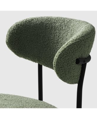 Mid-Century Modern Upholstered Sherpa Round Dining Chairs (Set of 6)