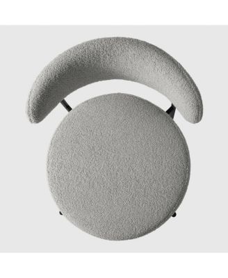 Mid-Century Modern Upholstered Sherpa Round Dining Chairs (Set of 6)