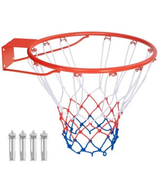 18" Basketball Rim Wall Door Mounted Basketball Hoop with All Weather Net