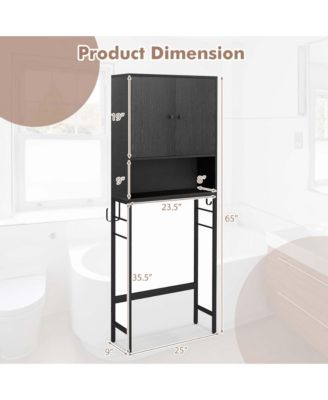 Over The Toilet Storage Cabinet Free Standing Toilet Rack with Adjustable Shelf