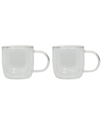 Salon Espresso 3 OZ Double Wall Insulated Glasses Mugs (Set of 2)