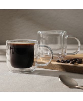 Salon Espresso 3 OZ Double Wall Insulated Glasses Mugs (Set of 2)