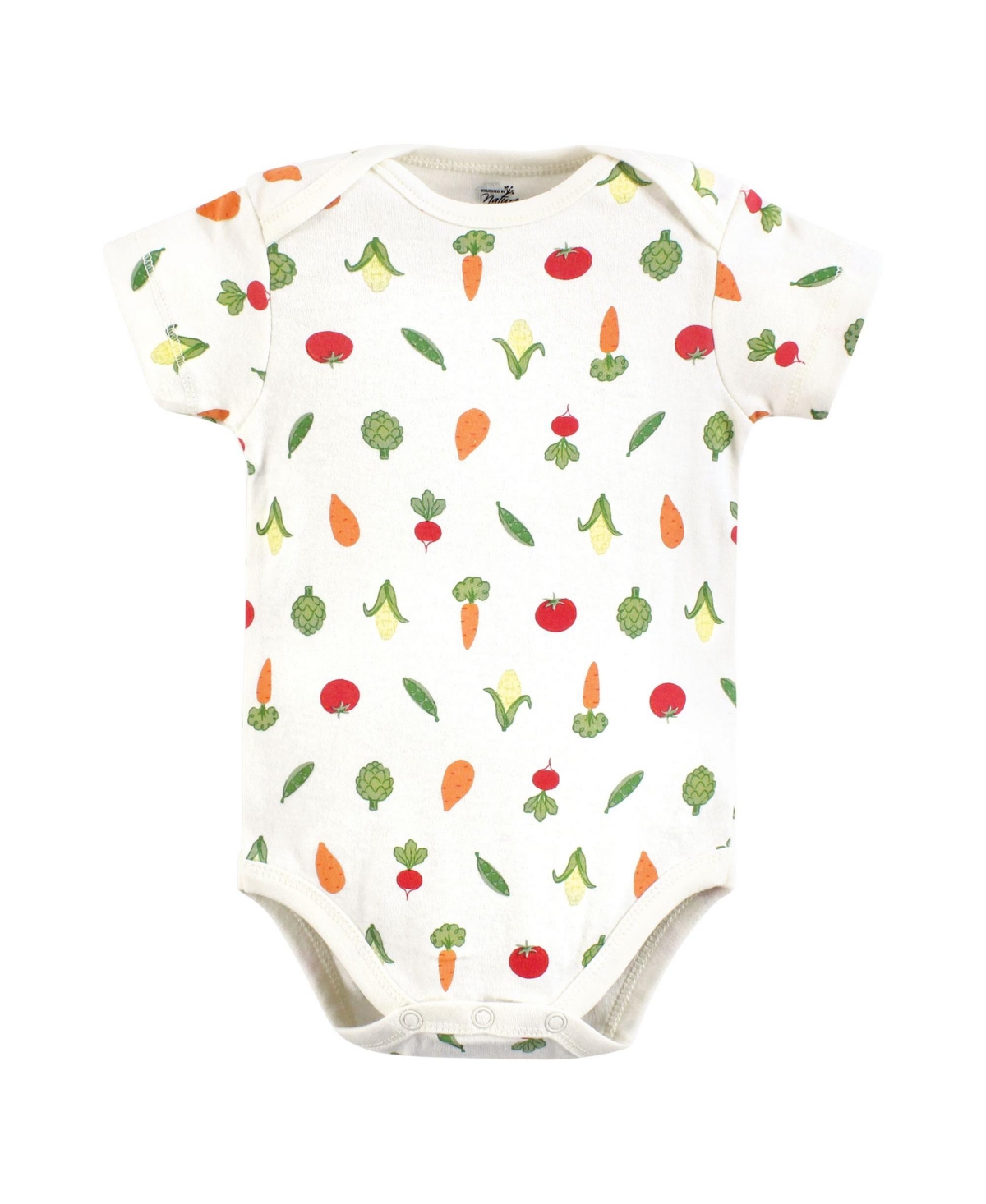 Touched by Nature Baby Boys Organic Cotton Bodysuits, Peas And Thank You, Months - Peas and thank you
