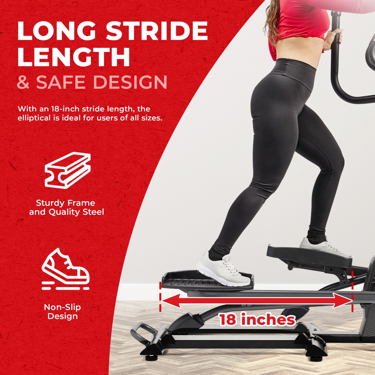 Sunny Health & Fitness Smart Elliptical Exercise Machine with 16-Level Electromagnetic Resistance, Extended Stride Length & Exclusive SunnyFit App Blu