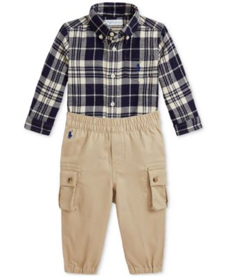 Polo Ralph Lauren - Baby Plaid Shirt & Cargo Pants Set