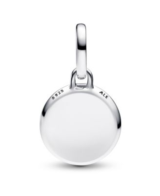 Sterling Silver Red Murano Glass Engravable Mini Medallion Charm