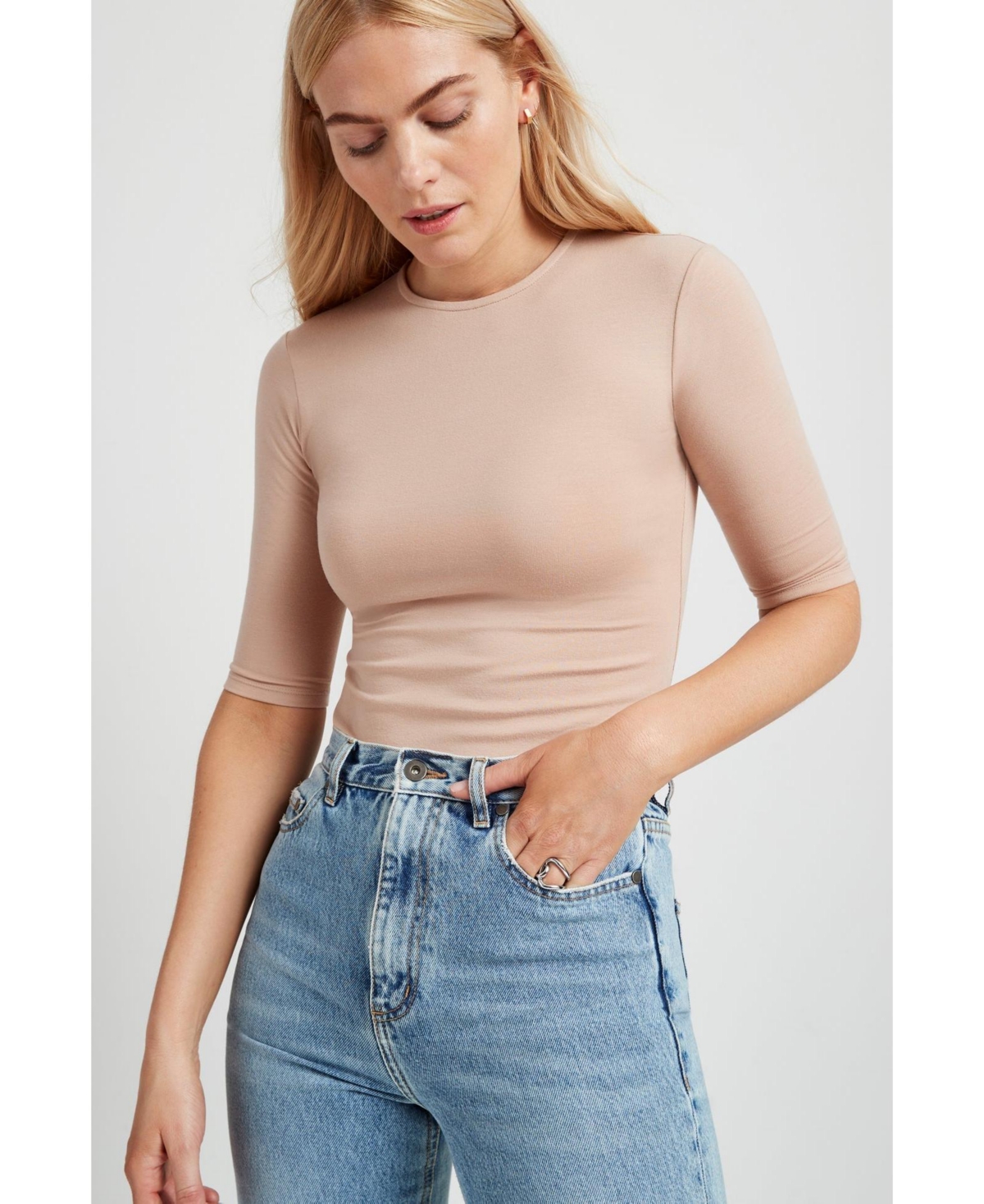 Plus Size Frankie Top - Light beige