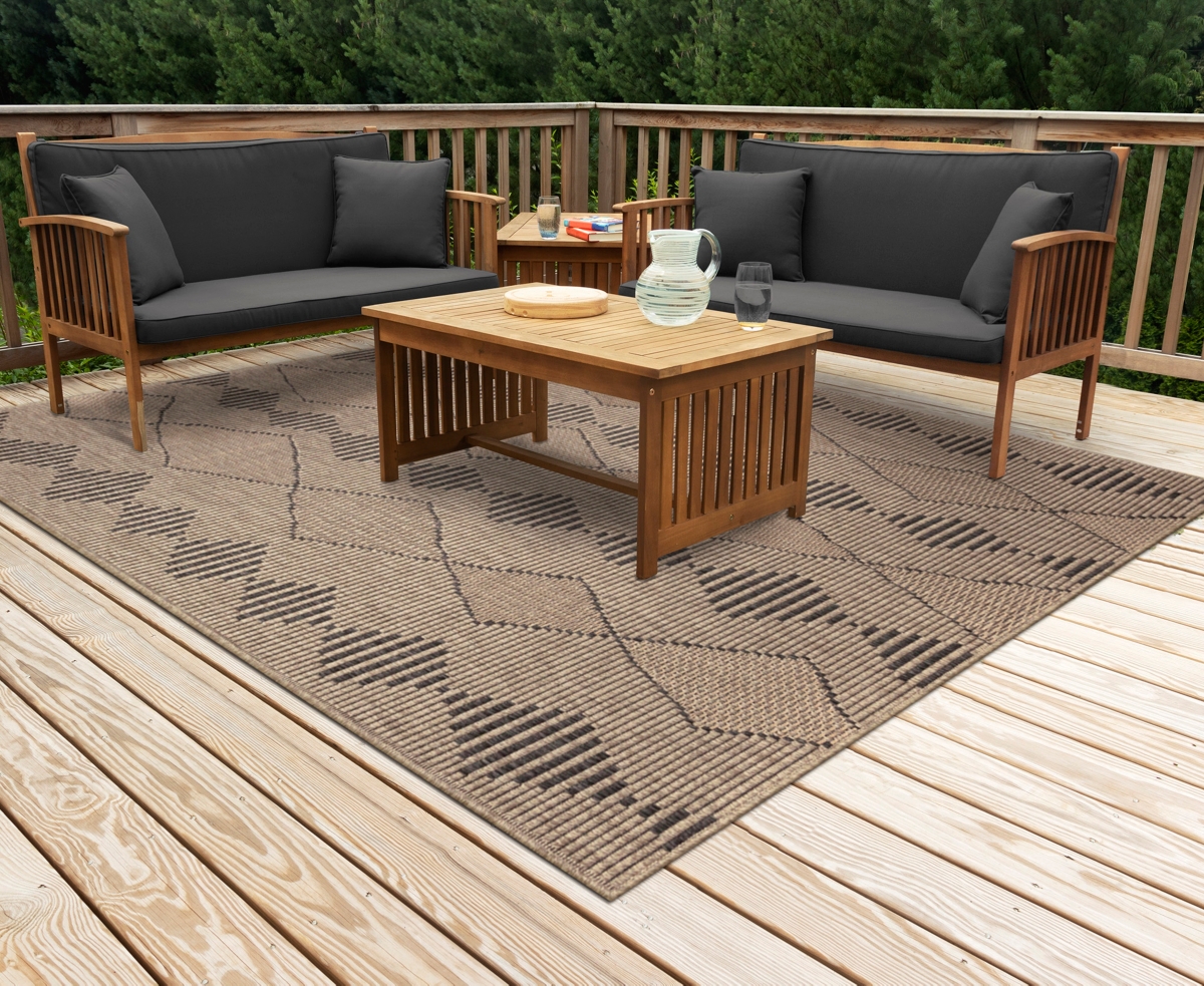 Liora Manne Monaco Diamonds 5'3"x7'3" Area Rug In Taupe