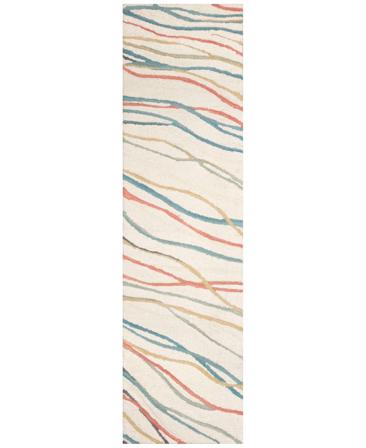 Liora Manne Horizon Ribbons 2'x7'6" Runner Area Rug In Ivory