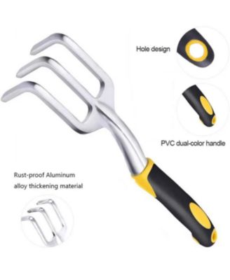 Garden Tools Set with Pruning Shears Hand Trowel Rake Transplanter Gardening Gloves 5 Piece