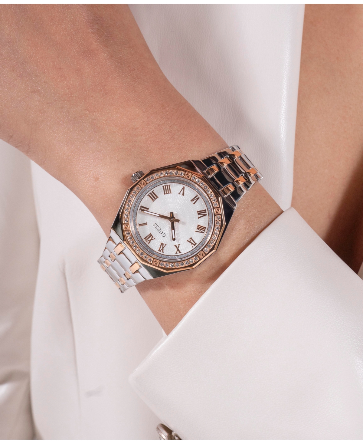 Guess Women's Analog Two-tone Stainless Steel Watch 36mm In Two Tone,multi