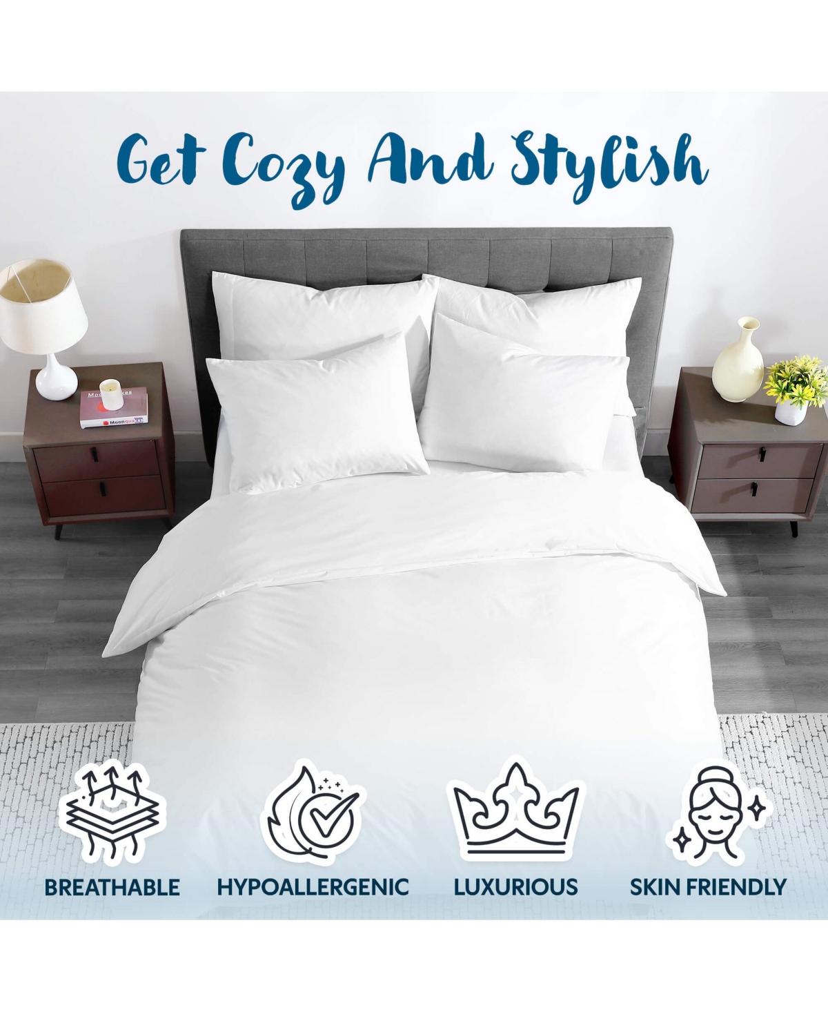 Guardmax Waterproof White Zippered Duvet Cover