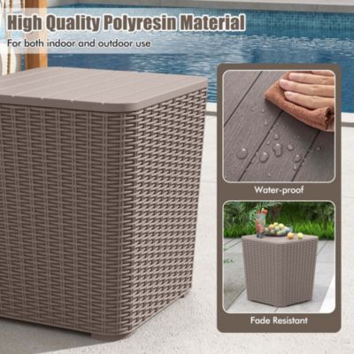 11.5 Gallon Water-proof Deck Box with Removable Lid Storage Container Side Table