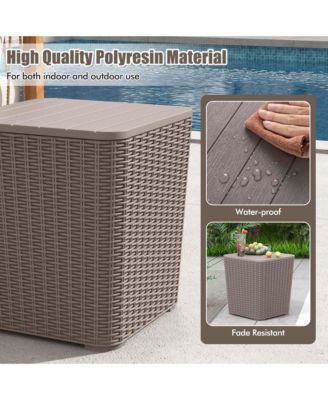 11.5 Gallon Water-proof Deck Box with Removable Lid Storage Container Side Table