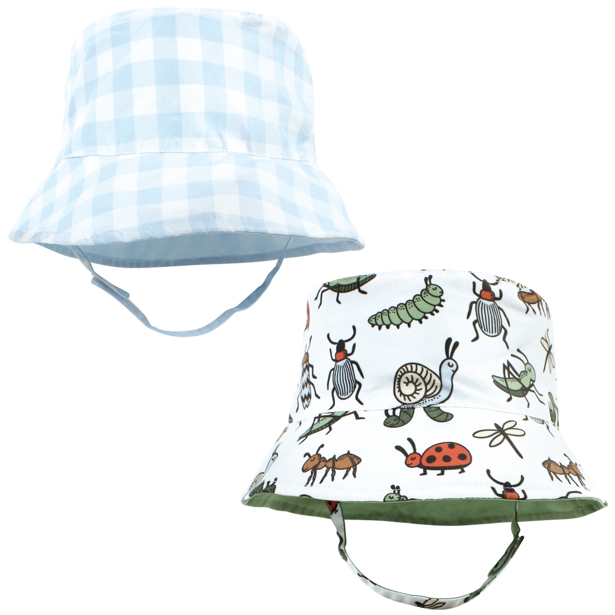 Hudson Baby Baby Boys 4Pc Sun Protection Hat,- Critters plaid sea turtle stripe