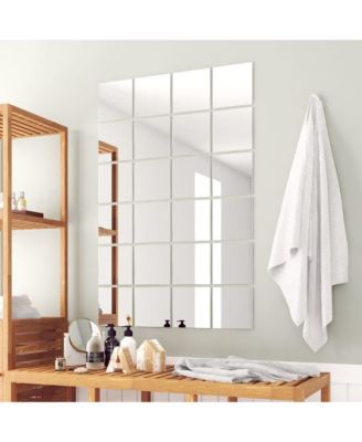 24 pcs Mirror Tiles Square Glass