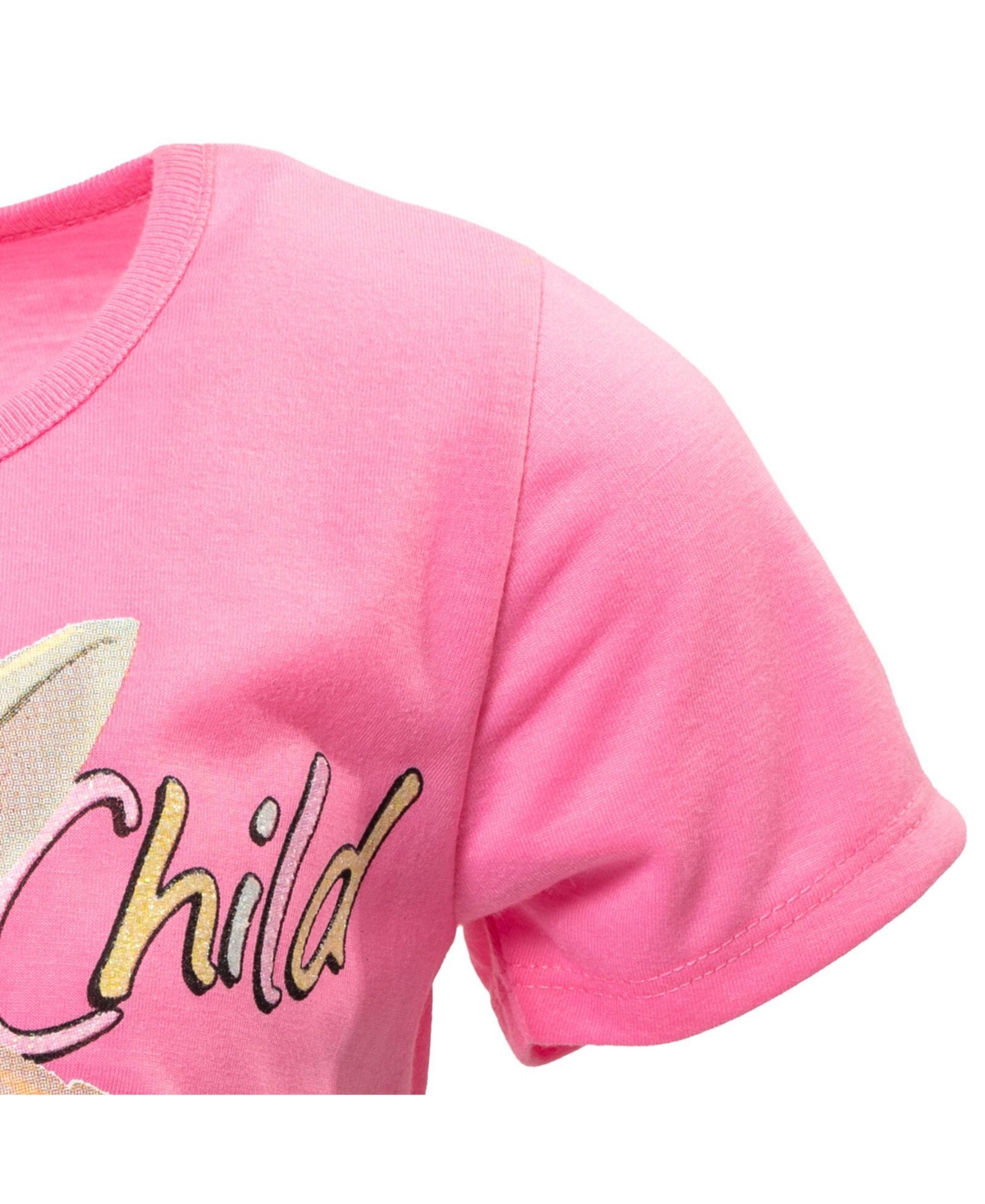 Starwars Little Girls Star Wars The Mandalorian The French Terry T-Shirt and Shorts Outfit Set to -/ pink
