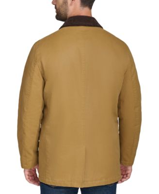 Men's Corduroy-Shirt-Collar Waxed Rain Jacket  