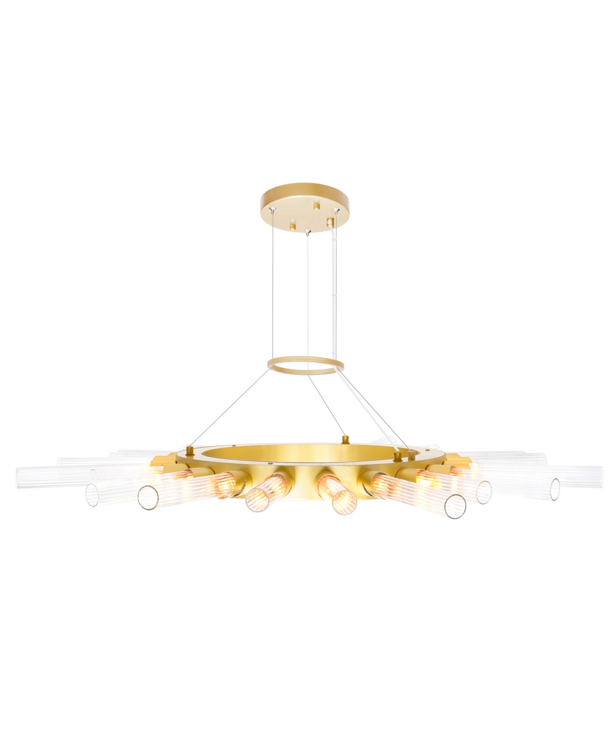 Shop Cwi Lighting 2" Metal Collar 21 Light Chandelier In Satin Gold