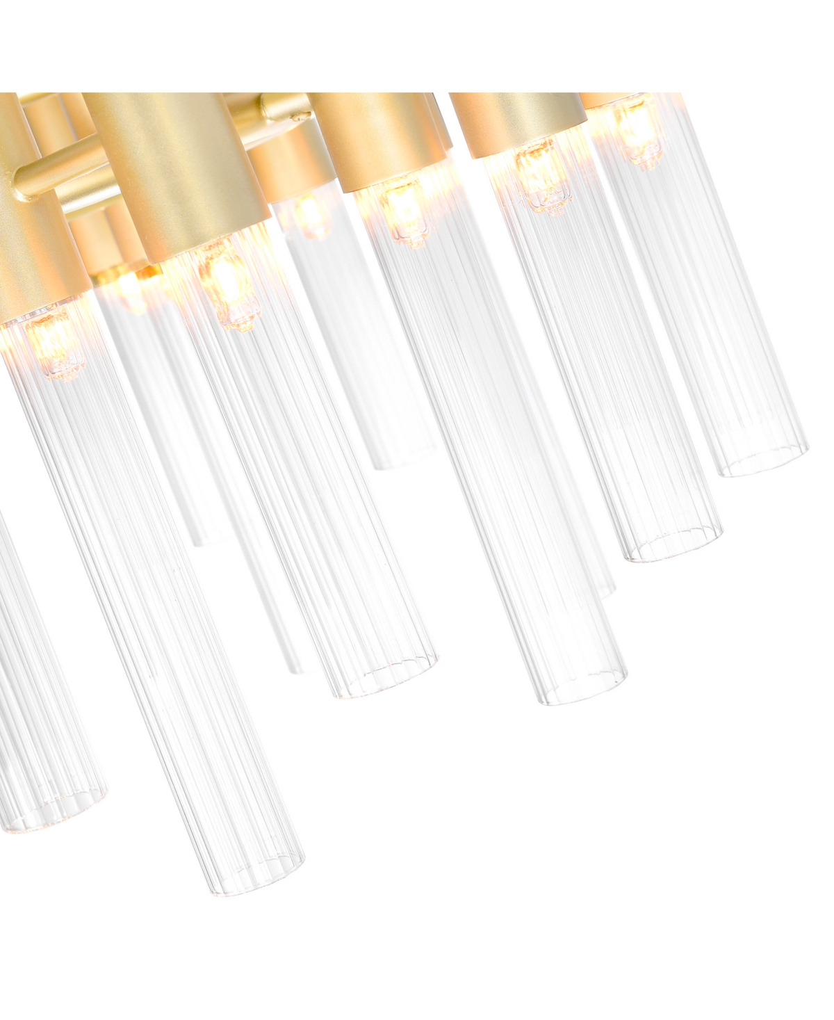 Cwi Lighting 17" Metal Orgue 42 Light Chandelier In Satin Gold