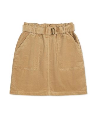 Women's Organic Corduroy Belted Cinch Waist Skirt