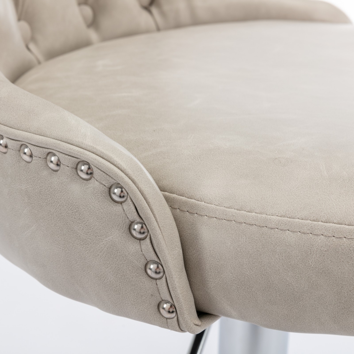 Streamdale Furniture Swivel Pu Barstools Adjustable Seat Height from Inch, Modern Upholstered Chrome base Bar Stools with Backs Comfortable Tuft