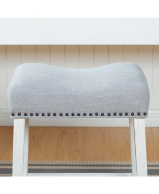  Elegant Saddle Seat Barstools with Nailhead Trim