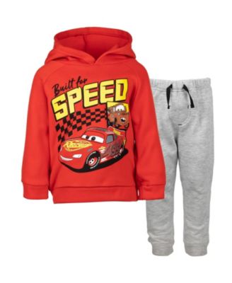 Boys(6-12)Lightning McQueen Fleece Pullover Hoodie and Pants Outfit Set