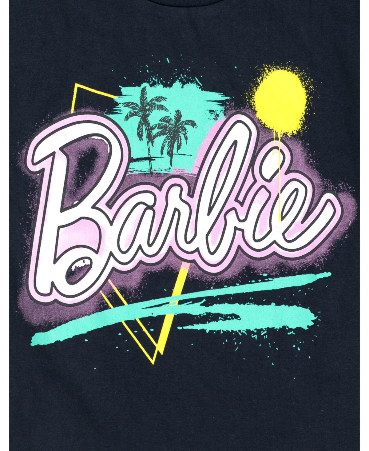 Barbie Girls T-Shirt and French Terry Shorts Outfit Set to -/ black / graffiti
