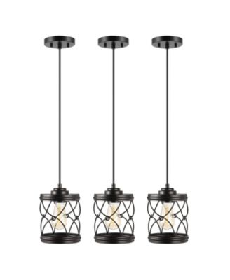 Marelle 6.5" 1-Light Farmhouse Industrial Iron Filigree Caged Jar LED Pendant