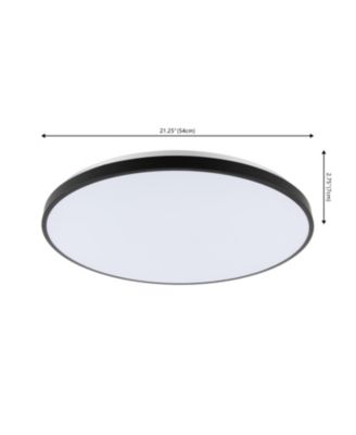 Astrid 21.25" 1-Light Modern Minimalist Iron Circle Integrated LED Flush Mount, Brushed Nickel