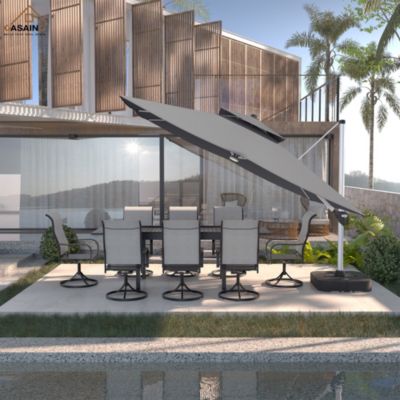 11 FT Square Double Top Patio Umbrella