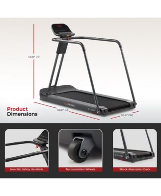 Endurance Cardio Running Walking Treadmill with Extended Safety Handrails, Low Wide Deck and SunnyFit App Bluetooth Connectivity