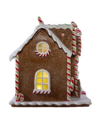 8.46-Inch Battery Operated LED Lighted Gingerbread Lollipop Shop