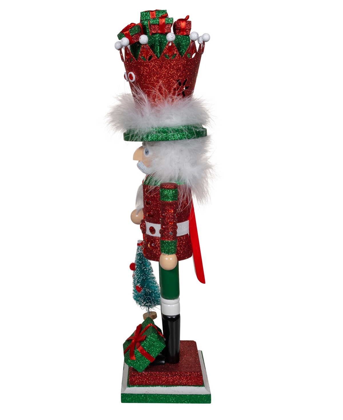 Kurt Adler 18-inch Hollywood Nutcrackers With Presents Crown In Red