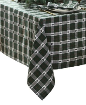 Sherwood Tree Dobby Cotton Rectangle Tablecloth, 120"x 60"
