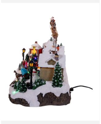 7.3-Inch Battery Operated Multicolor LED Lighted Musical Santa and Sleigh Table Piece