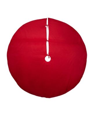 72-Inch Red Dupion Tree Skirt with Multi Sequin Poinsettia