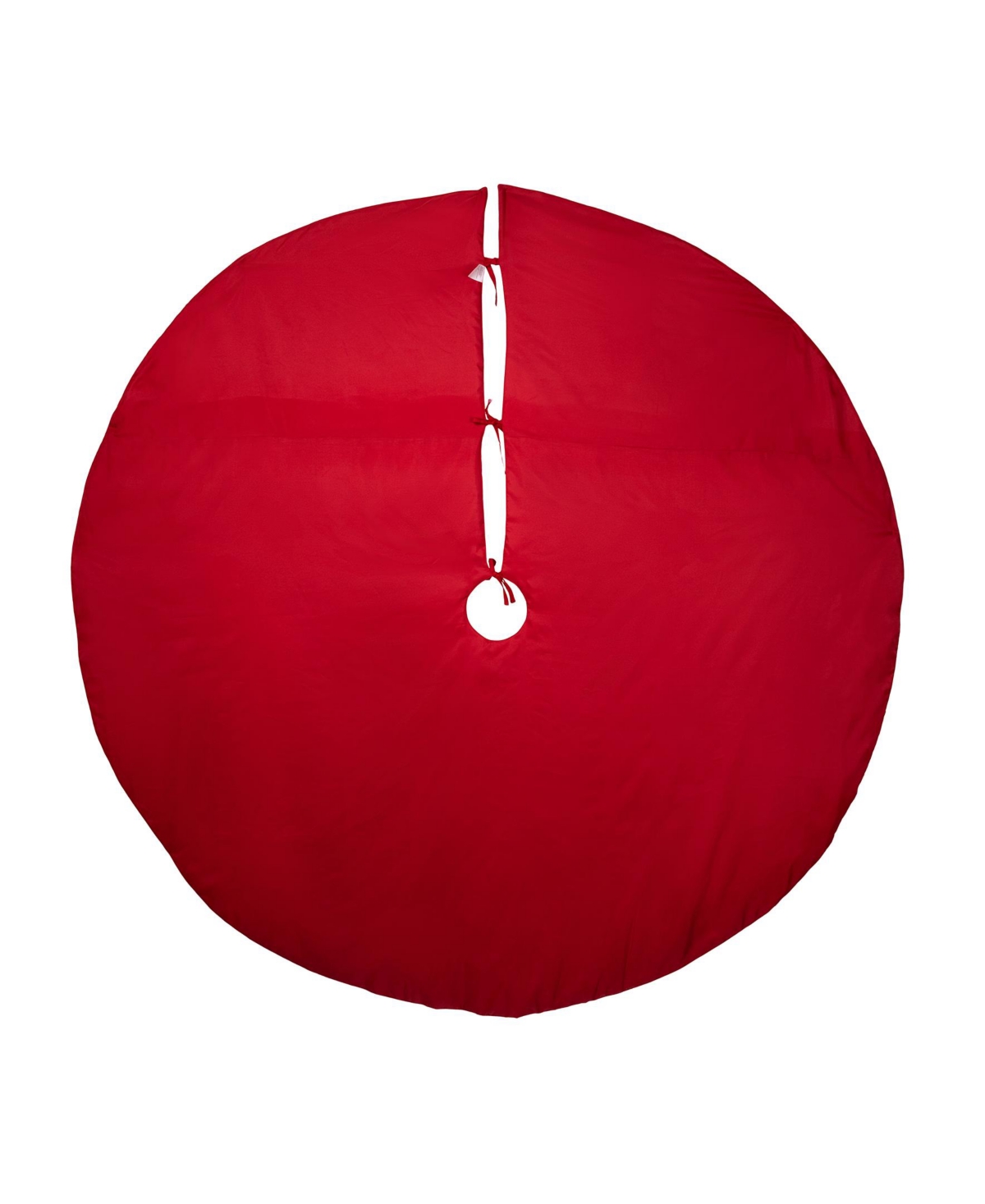 Kurt Adler 72-inch Red Dupion Tree Skirt With Multi Sequin Poinsettia In Red