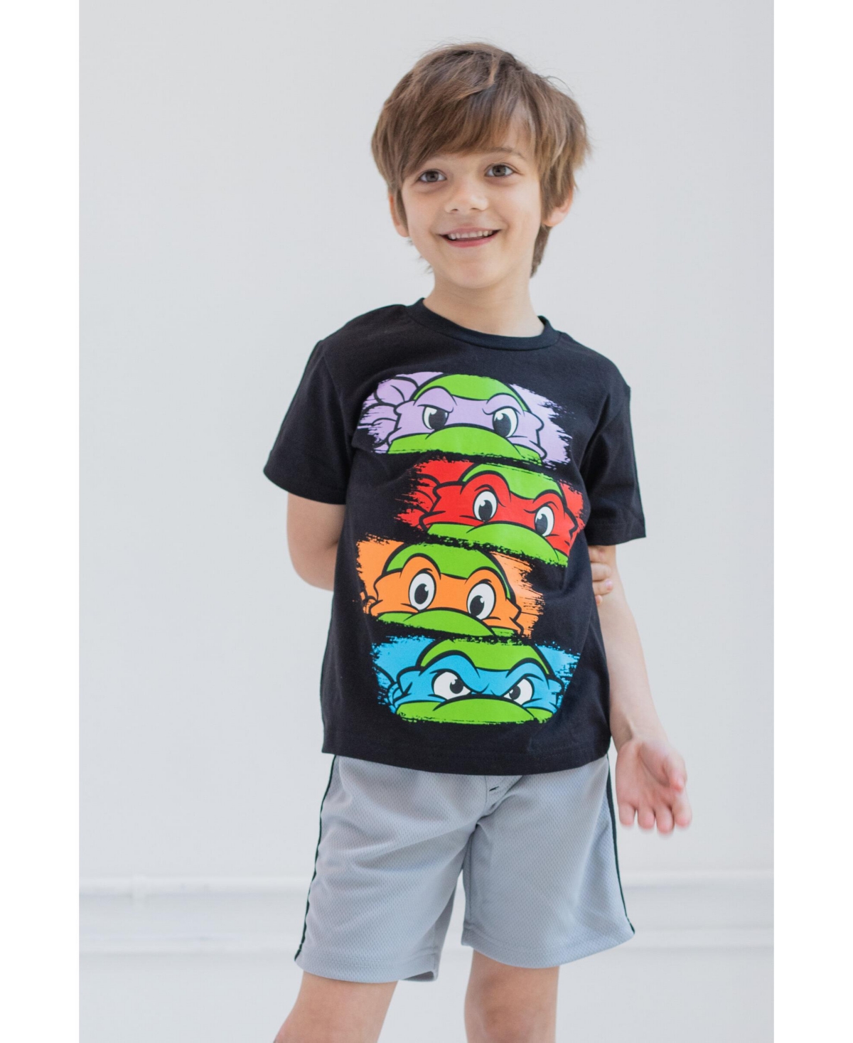 Nickelodeon Toddler Boys Teenage Mutant Ninja Turtles Donatello Leonardo Michelangelo Raphael T-Shirt and Shorts Outfit Set to -/ gray