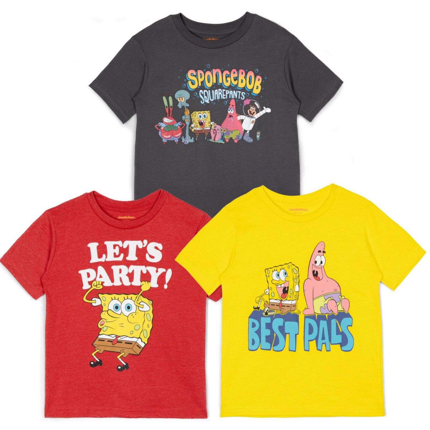 Nickelodeon Boys' 7-16 3-Pack Short Sleeve T-Shirts