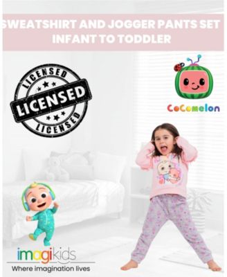 Toddler Girls JJ Baby Pullover Fleece Sweatshirt and Pants Set to