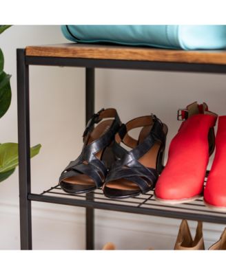 3-Tier Stackable Shoe Racks for Entryway, Black