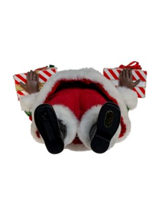 10.5-Inch Fabrich&eacute; African American Santa with Gifts