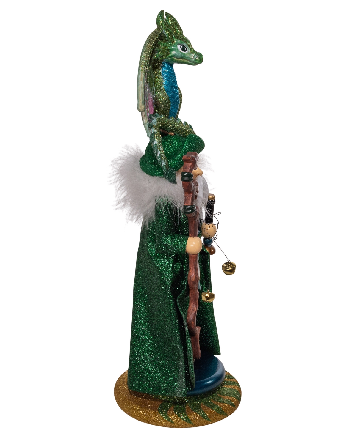 Kurt Adler 18-inch Hollywood Wizard With Dragon Nutcracker In Green