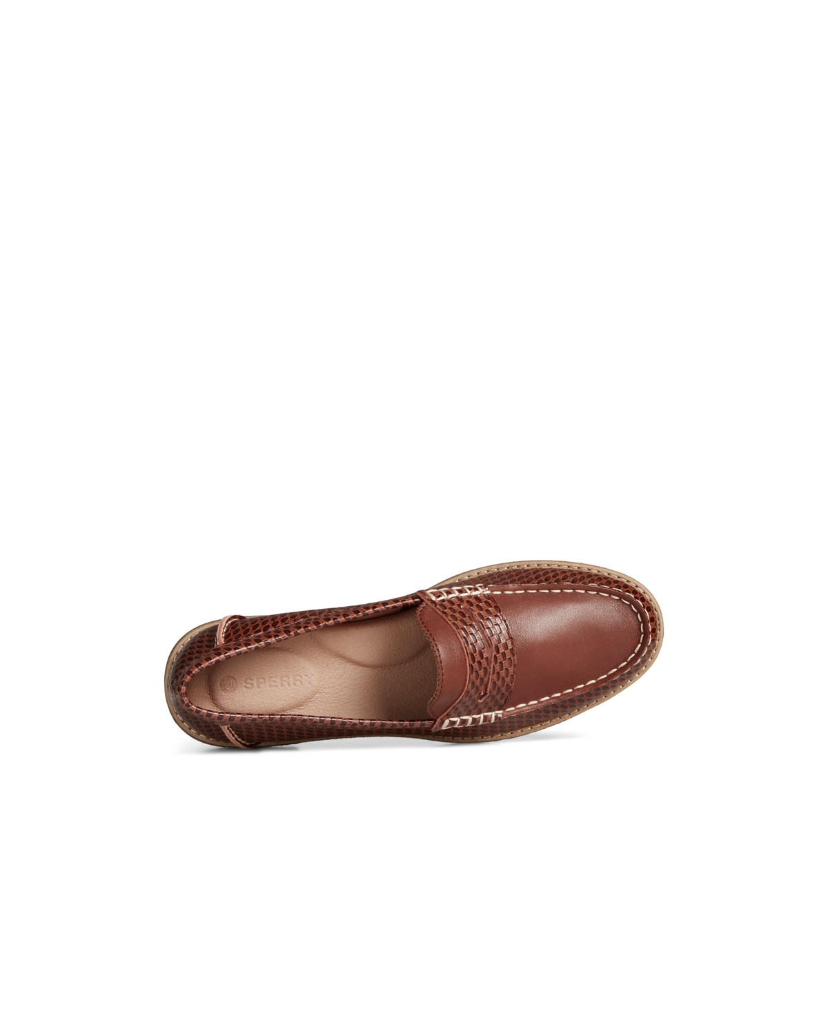 Sperry Seaport Womens Memory Foam Leather Loafers In Smooth Brown